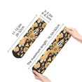 thumbnail image 2 of Goofa Mushrooms Honeycomb Pattern Non Slip Socks with Grips for Elderly, Crew Socks Yoga Hospital Socks Cushioned Sole Gripper Socks for Men Women, 2 of 5