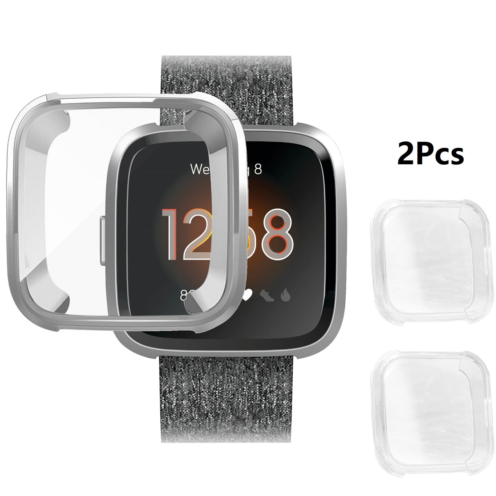 Silicone Protective TPU Shell Case Screen Protector Frame Cover for Fitbit Versa 