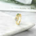 thumbnail image 4 of Gem Stone King 18K Yellow Gold Plated Silver Lab Grown Diamond and Green Sapphire and White Created Sapphire Infinity Promise Ring for Women | 1.04 Cttw | Oval 6X4MM | Gemstone Birthstone | Size 7, 4 of 5