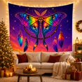 thumbnail image 3 of Vibrant Luna Moth Against a Starry Night Sky, Mystical Psychedelic for Nature Lovers, Cosmic Wall Decor, Housewarming Gift, Tapestry Wall Hanging for Bedroom and Living Room, 3 of 7