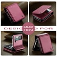 thumbnail image 6 of Allytech Business Wallet Case for Samsung Galaxy Z Flip3 with Credit Card Holder, [RFID Blocking] [Camera Screen Protection] PU Leather Magnetic Clasp Kickstand Shockproof Protective Case - Winered, 6 of 7