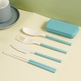 thumbnail image 6 of Wheat Straw 4-Piece Travel Utensils Set | Folding Knife Fork Spoon Chopsticks | Portable Case | Reusable Plastic Flatware for Camping Picnic Office, 6 of 6