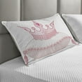 thumbnail image 2 of Queen Quilted Pillowcover, Cartoon Style Pink Cartoon Crown on Pillow Tail Fantasy Girlish Fashion, Standard King Size Accent Pillow Cover for Bedroom, 36" x 20", Pale Pink, by Ambesonne, 2 of 2