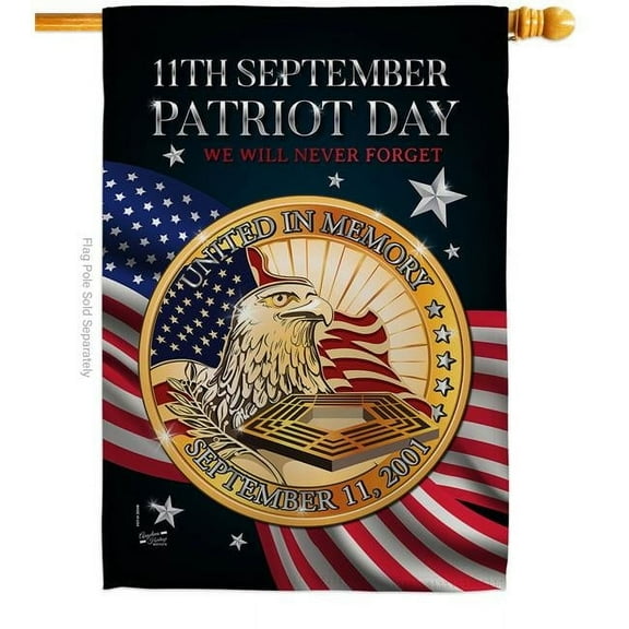 Angeleno Heritage H137288-BO 28 x 40 in. Patriot Day 911 American Vertical House Flag with Double-Sided Decorative Banner Garden Yard Gift
