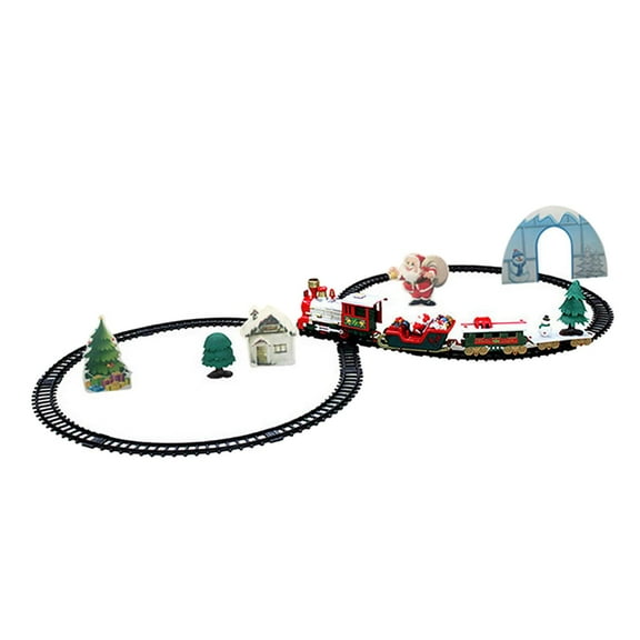yotijay Christmas Electric Train Set, Battery-Powered Santa Claus Train, Safe Children's