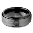 thumbnail image 2 of Tungsten Canoe Paddle Kayak Small Craft Boat Band Ring 8mm Men Women Comfort Fit Black Step Bevel Edge Brushed Gray Polished, 2 of 4