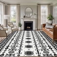 thumbnail image 2 of Black White Boho Area Rugs Collection 5'x8', Vintage Abstract Art Ethnic Tribe Non Slip Indoor Rectangle Throw Runner Rug Floor Mat Carpet for Living Room Dining Table Bedroom Nursery, 2 of 9