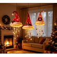 thumbnail image 4 of 3PC Lighted Santa Hat Hanging Chandelier, Pre Lit Christmas Santa Hat Decor with Warm LED Lights and Hanging Holiday Charms, Indoor Outdoor Covered Decor, 4 of 6