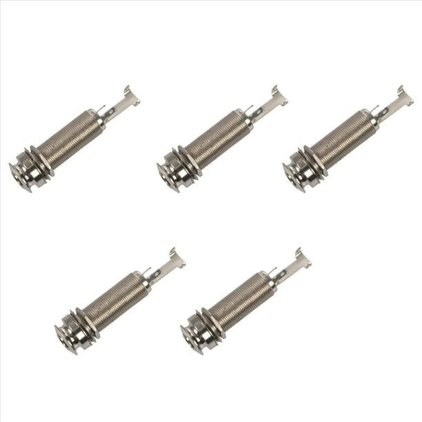 5X Mono Entrada Salida Roscado Guitarra Barril Jack 1/4 Pulgadas