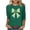 Green, variant on St Pattys Shirts Women Crew Neck 3/4 Sleeve Womens Tops Clover Bow Print Shirt Fashion Trendy Blouses Casual Loose Fit Tees Tops