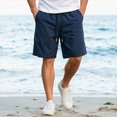 thumbnail image 2 of KPOPLK Mens Casual Shorts Cotton Drawstring Shorts Summer Beach Stretch Twill Chino Golf Shorts S-5XL Size XL,Navy, 2 of 6