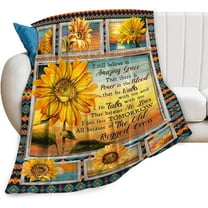 Christian Cross US American Flag Blanket Religious Decor Throw Blanket Jesus Faith Inspirational Blanket Gifts for Women Men Bedding Warm Soft Fleece Flannel Blanket for Adults Kids 40"x50"