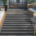 thumbnail image 3 of Well Woven Medusa Stria Modern Stripes Black 5'3" x 7'3" Indoor Outdoor Area Rug, 3 of 3