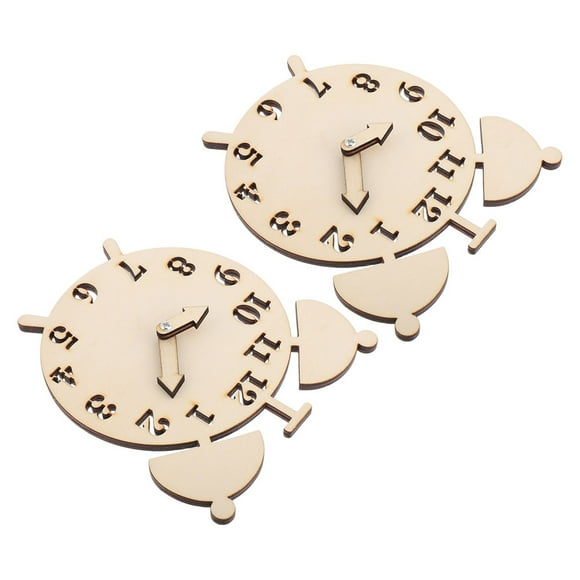 CTIRCHIU 2 Sets Telling Time Teaching Clock DIY Clock for Kids Beige Time Learning for Home Use