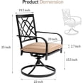 thumbnail image 2 of SUNCROWN 5-Piece Patio Dining Set, Round Metal Table with Umbrella Hole & 4 Swivel Chairs, Outdoor Furniture Set with Cushions for Backyard, Deck, Garden, Black Frame with Beige Cushions, 2 of 7