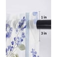 thumbnail image 6 of Purple Hydrangea Tier Curtains 24 Inch Length, Sheer Curtains for Bedroom Living Room Window Stripe Botanical Vintage Rod Pocket Voile Drapes Kitchen Curtains Small Half Window 27.5"x24" 2 Panels, 6 of 6