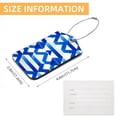 thumbnail image 5 of Blue and White Geometry Square PU Leather Luggage Tags, 2 Pack, with Privacy Cover and Stainless Steel Ring - Suitable for Travel, Backpack, Handbag - Bag Tags, Handbag Tags, 5 of 7