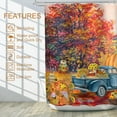 thumbnail image 3 of Fall Shower Curtain, Fall Blue Truck Shower Curtain for Bathroom, Fall Pumpkins Gnomes with Autumn Maple Leaves Rustic Waterproof Fabric Bath Curtain with Hooks for Home Decorations, 72x72 Inches, 3 of 5