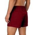 thumbnail image 6 of Men's Elastic Waist Linen Shorts Solid Color Drawstring Multi-Pocket Casual Beach Shorts Lightweight Breathable Summer Shorts Suitable For Vacation Seaside Daily Style Wine 4XL, 6 of 7