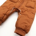 thumbnail image 5 of QUOTAY Boys Lined Overalls Soft Warm Baby Romper Jumpsuit with Easy Snap Opening for Toddler Outdoor Winter Coffee,12-18 Months, 5 of 9