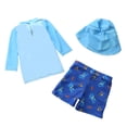 thumbnail image 3 of Tiijoy Boys UPF 50+ Long Sleeve Swim Shirt and Swim Trunks Rash Guard Swimsuit, 3-Piece, Sizes 4-5, 3 of 3