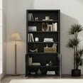 thumbnail image 5 of Rivington Modern 40" Bookcase Cabinet in Black (4-Shelf), 5 of 12