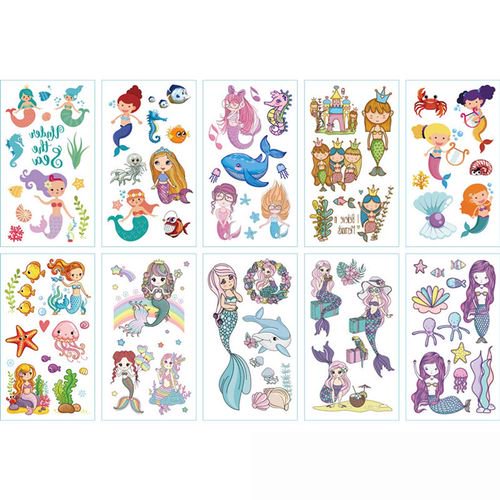 PWFE 10 Sheets Temporary Tattoos for Kids Over Waterproof ...