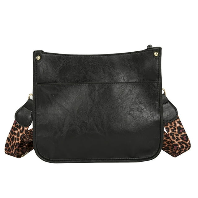 HAIBOLAN Sac Bandoulière pour Femmes à Sangle de Guitare Léopard, Sac Seau d'Épaule, Sac Bandoulière