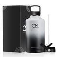 thumbnail image 1 of OSLIFE Termo Acero Inoxidable,Botella de Agua con 2 Tapas,Agua Fr&iacute;a 24 Horas o Caliente 12 Horas,Herm&eacute;tica Antigoteo,contigo ((Blanco-Negro, 2 Litros), 1 of 7