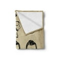 thumbnail image 2 of Geek Soft Flannel Fleece Throw Blanket, Male Face Silhouettes Showing Types of Moustaches and Haircuts Image, Cozy Plush for Indoor and Outdoor Use, 50" x 70", Eggshell Beige and Black, by Ambesonne, 2 of 5