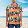 thumbnail image 2 of Fotbe Hello Summer Hawaiian Shirt for Men Unisex Summer Beach Casual Short Sleeve Cotton Linen Button Down Shirts-Medium, 2 of 5