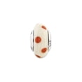 thumbnail image 2 of Sterling Silver Cream w/Red Dots Italian Murano Charm Bead Women Jewelry Fits European Bracelet, 2 of 5