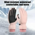 thumbnail image 4 of Yokan Winter Ski Gloves, Unisex Waterproof Touchscreen-Compatible Outdoor Gloves for Cycling, Winter Sports with Non-Skid Grip and Warm Fleece Lining, Black/Pink, 4 of 6