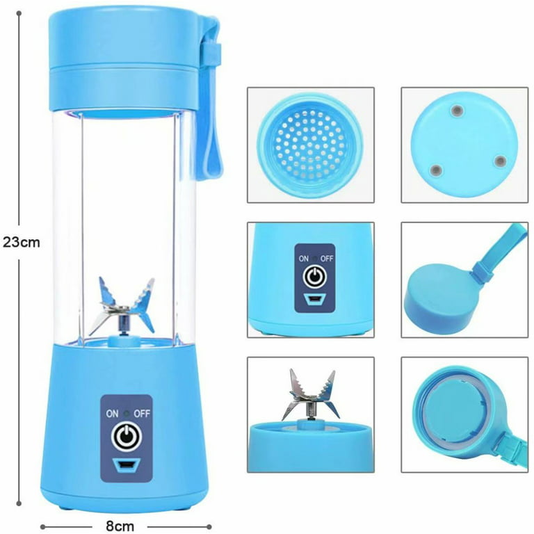 Mini Juicer Cups, 6 Blades Portable Home Blender Mixer, Electric Mini Usb  Rechargeable Portable Juicer For Juice Shakes Smoothies Milk Fruit  Vegetable, Small Appliance, Kitchen Accessories Blue - Temu