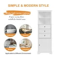 thumbnail image 5 of S-HOME White Triangle Tall Cabinet with 3 Drawers and Adjustable Shelves for Bathroom Kitchen or Living Room Storage, 5 of 10