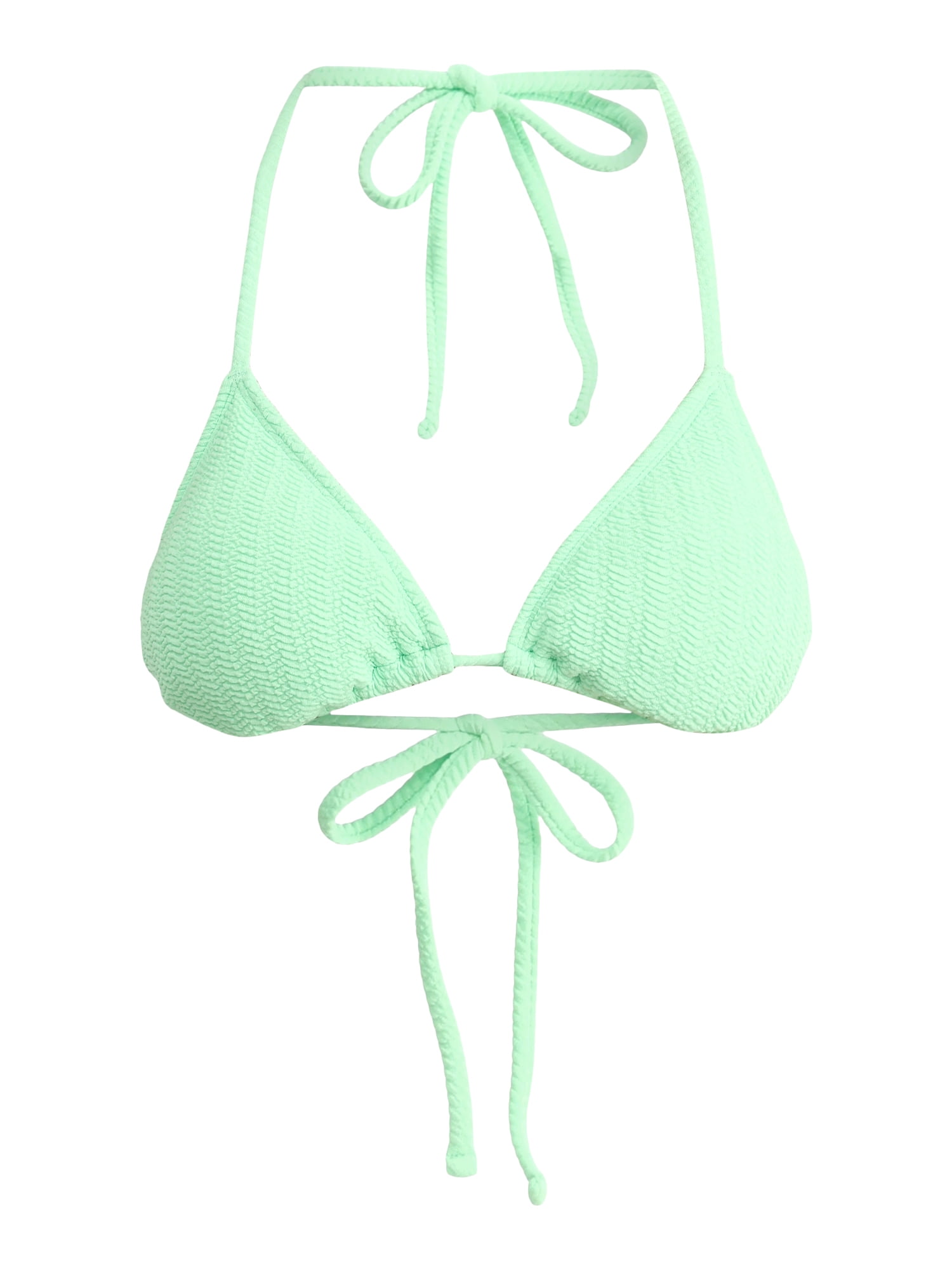 No Boundaries Herringbone Crinkle Triangle Bikini Top, Women's