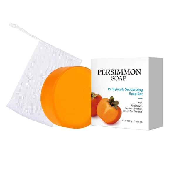 Persimmon Soap,Persimmon Soap Bar,Persimmon Soap For Old People Smell,Brightens Skin Reduces Pigmentation Removes Body Odor Improves Skin Elasticity Locks(1pc 100g/3.53oz)from Biweutydys