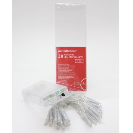 Tiger Battery - Perfect Holiday 30 LED String Fairy Light Battery Operated - w/ Timer - Warm White