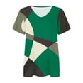 thumbnail image 3 of qILAKOG Summer Casual T-Shirts For Women Print Short Sleeves V Neck Loose Fit,Ladies Lounge Pullover Tops Cheap,Female Basic Blouses&Shirts,Tank Tops,Tees Shirts,M, 3 of 5