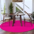 thumbnail image 4 of Rose Pink Round Rugs 7ft, Farmhouse Solid Pink Color Modern Art Non Slip Washable Rug Runner, Low Pile Indoor Floor Carpet Mat Bathroom Rugs for Living Room, Bedroom, Kids Room, 4 of 9