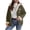 Army Green, variant on wdsxpo Women's Winter Jackets Warm Sherpa Lined Coats Full Zip Up Hooded Sweatshirt Fashion Cute Printed Fleece Jackets Outerwear