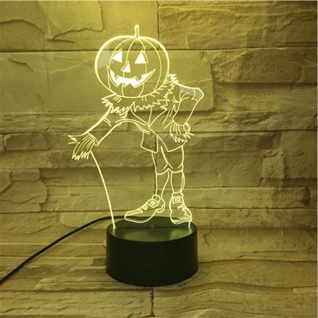 Lámpara de mesa LED 3D con luz nocturna Halloween Pumpkin