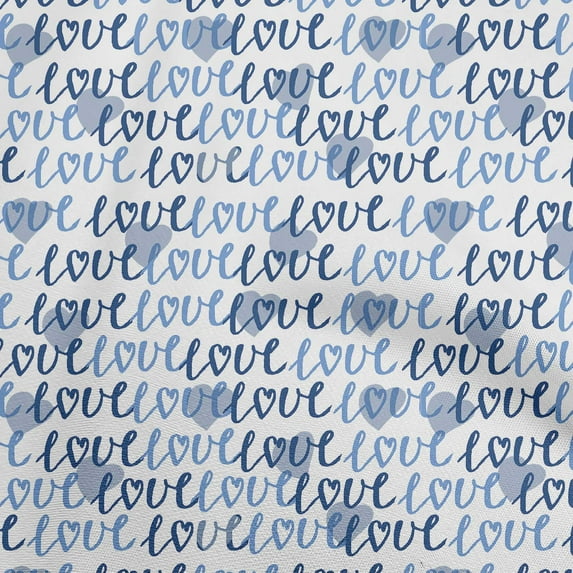 oneOone Viscose Jersey Teal Blue Fabric Valentine Love Heart Diy Clothing Quilting Fabric Print Fabric By Yard 60 Inch Wide