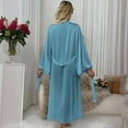 thumbnail image 4 of Women's Soft Robes BeltedLightweight Long Robe Nightgown Sleepwear Full Length Ladies Kimono Spa Robes Loungewear (M, Sky Blue), 4 of 4