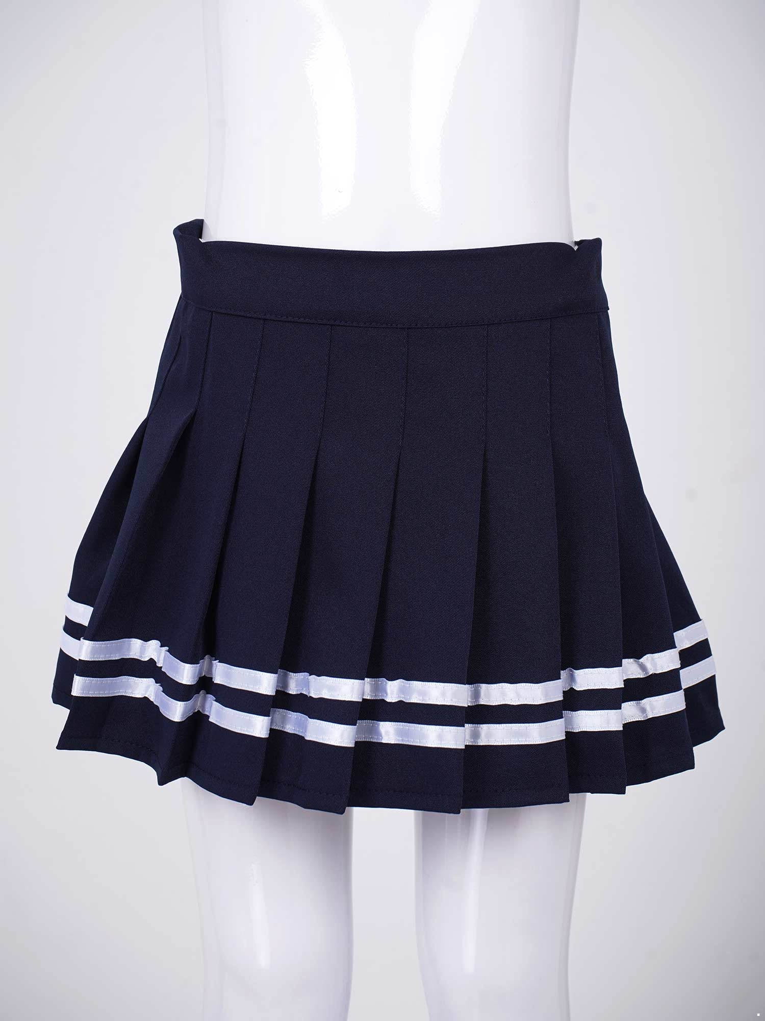 iixpin Girls' School Uniform Pleated Skirt Set Classic Japanese