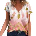 thumbnail image 1 of Camisetas con estampado floral con cuello en V para mujer Blusas femeninas cómodas a la moda Tops OAVQHLG3B Store  lin121212, 1 of 4