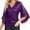 Purple, variant on ZHENHONG V Neck Shirts for Women Long Sleeve, Womens Sequin Tops 3/4 Sleeve Glitter Sparkly Blouse V Neck Tops For Evening Going Out Tops