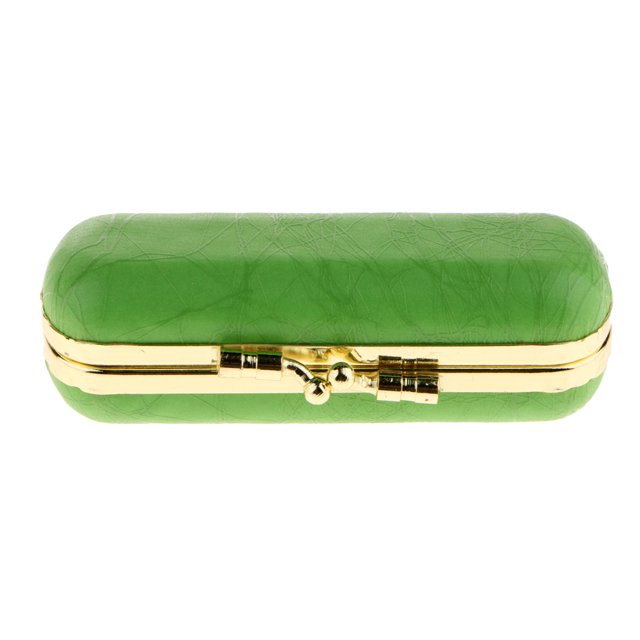 fastboy Boîte de Rangement en Cuir PU pour Rouge à Lèvres Gloss Maquillage Portable Noir Vert