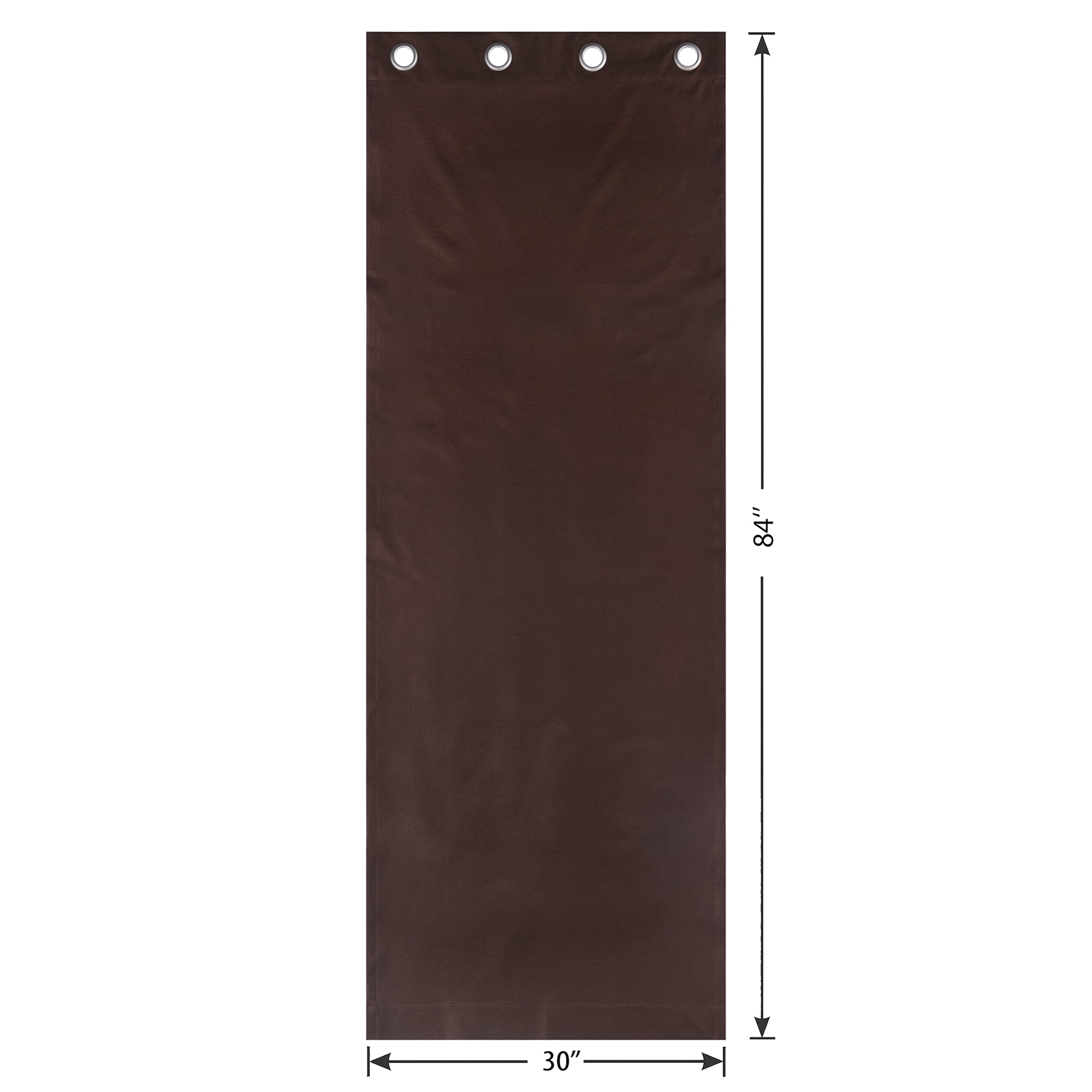 Mainstays Brown Solid Blackout Grommet Curtain Panel Pair, Set of 2, 30" W x 84" L