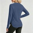 thumbnail image 4 of jobturf Long Sleeve Athletic Shirts for Women Curved Hem Side Split Sun Shirt UV Protection Casual Workout Tops M, 4 of 9
